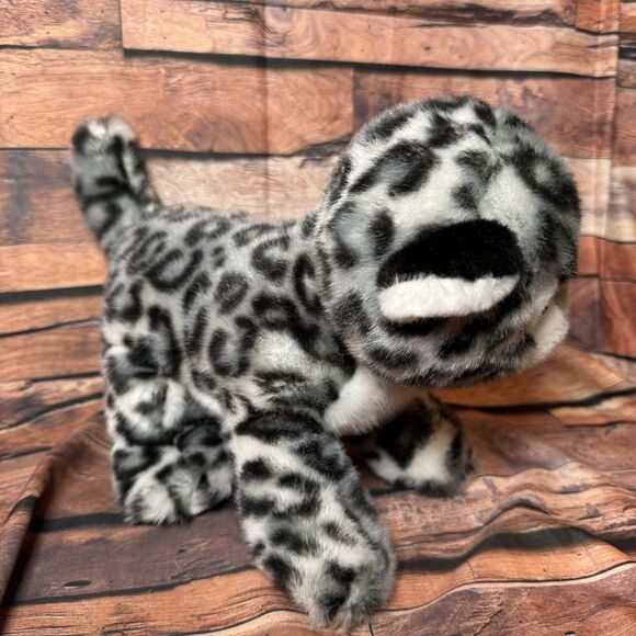 Aurora Snow Leopard Plush Stuffed Animal Toy Realistic Wild Cat Soft Cuddly Gift - Picture 4 of 10